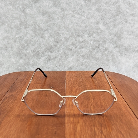 Foster Grant Double Octagon Gold Wire Frames & Lenses EUC Vintage - Picture 1 of 7